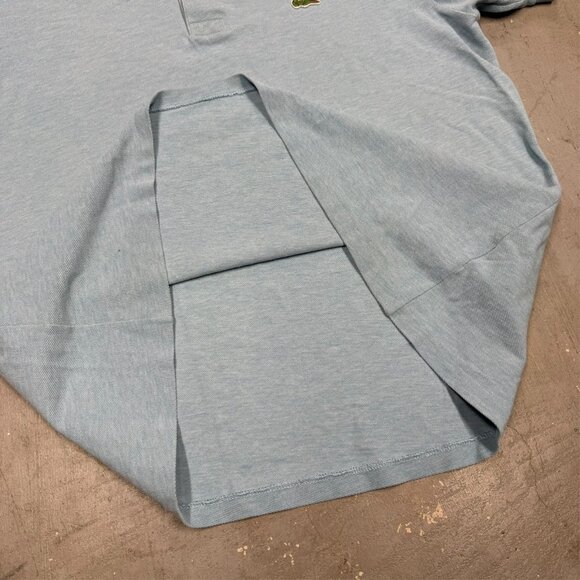 Lacoste Polo Shirt Mesh Cotton Short Sleeve Blue Made in Peru Classic Fit Large - Picture 6 of 8
